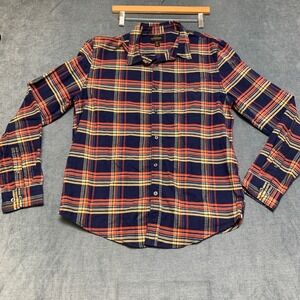 CPO Provisions Shirt Mens Medium Navy Red Plaid Button-Down Casual Front Pocket